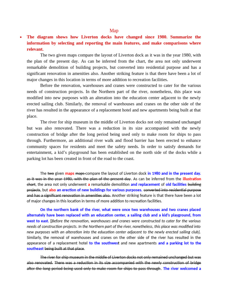 IELTS Writing Task 1 - Map | PDF
