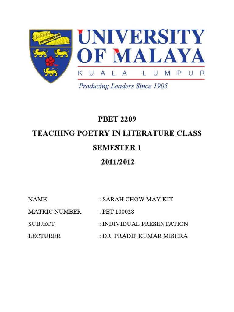 Teaching Poetry Lesson Plan Guide | PDF | Career & Growth | Language ...