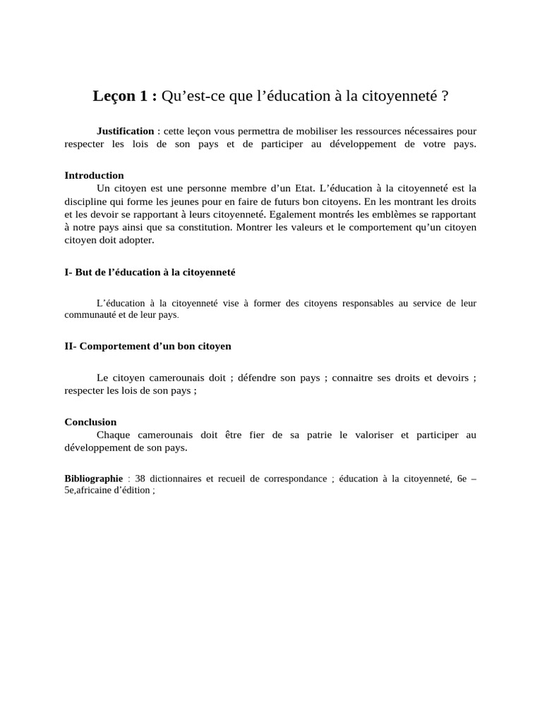 Leçon 1 Pdf