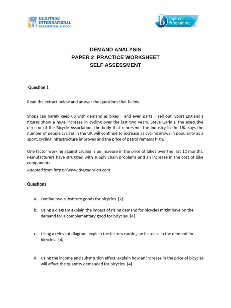 P2 Practice WS Demand | PDF