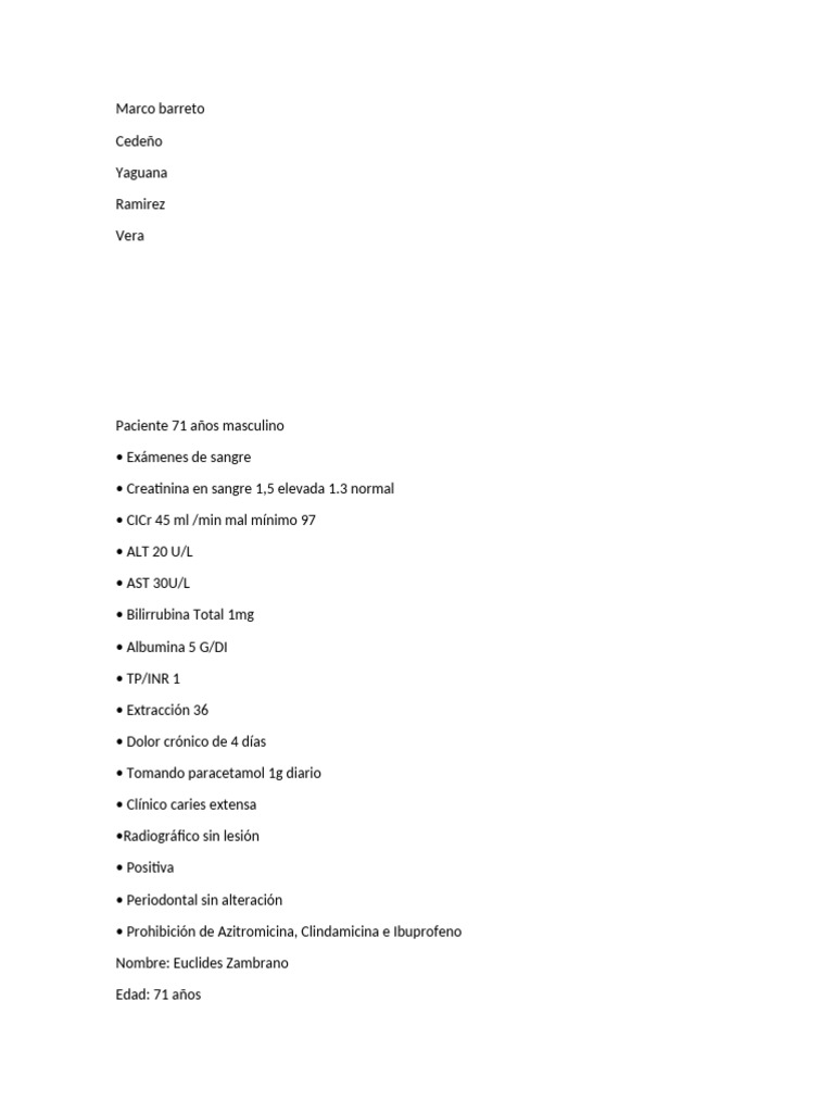 Insuficiencia renal en paciente de 71 años | PDF | Hígado | Salud y ...