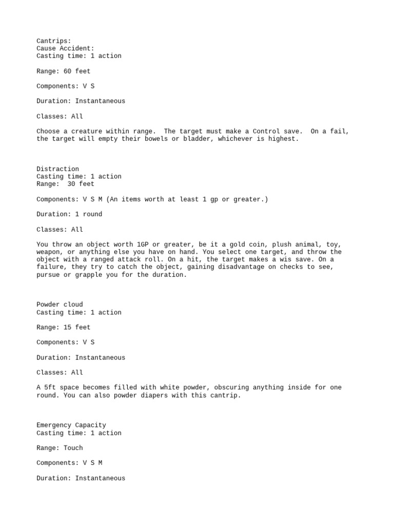Diaper Spells | PDF