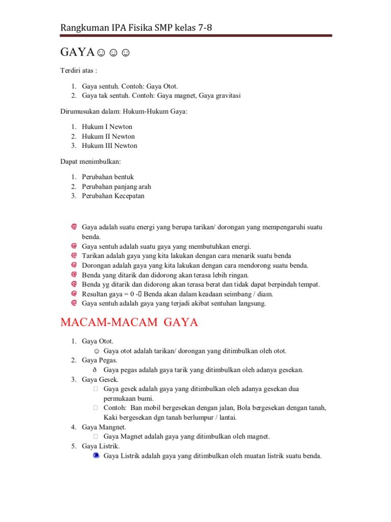 Contoh Soal Hukum Newton Smp Kelas 8 - Berbagi Contoh Soal