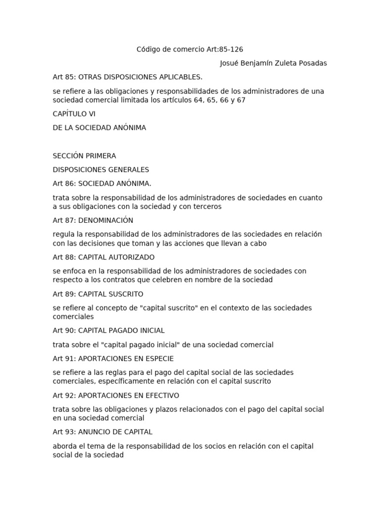 Código De Comercio Art Pdf