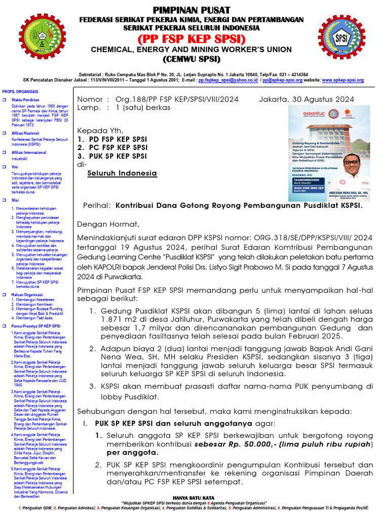 Tinjau Pusdiklat KSPSI di Purwakarta Jawa Barat,Sekjen ITUC: Simbol Kemandirian Buruh