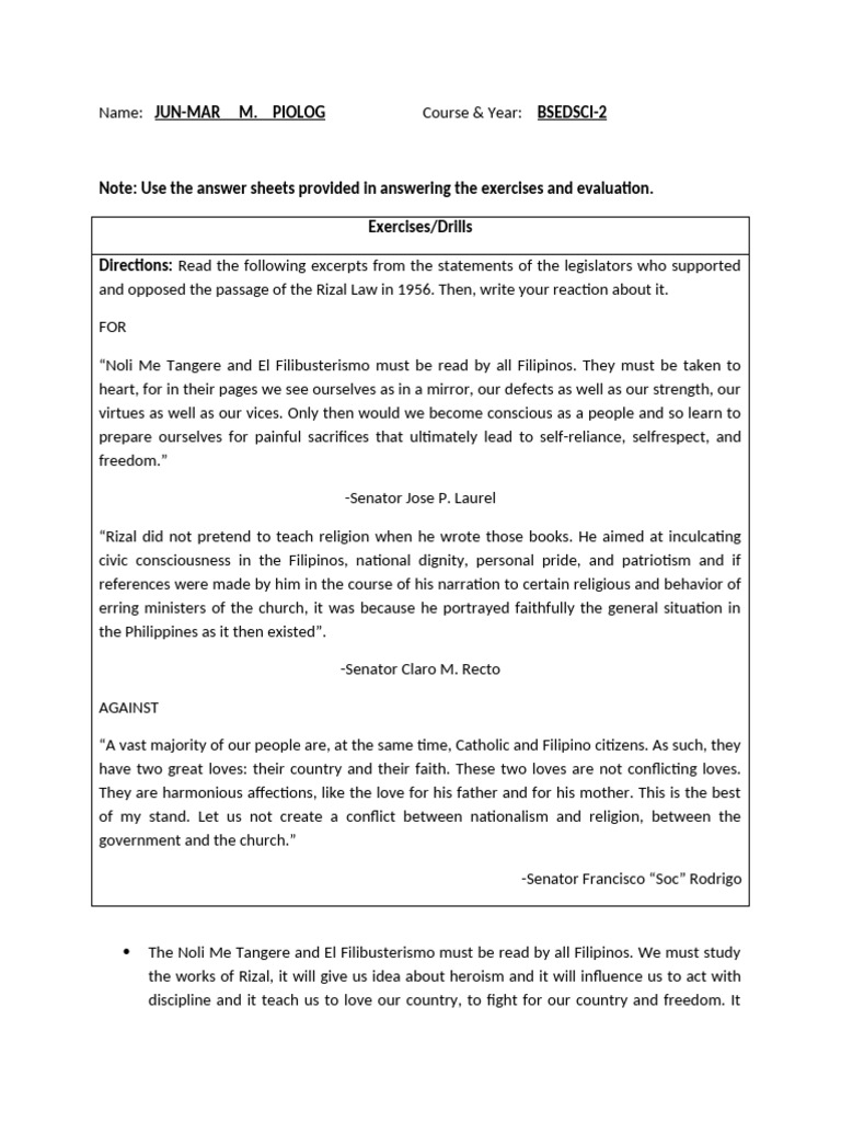 Rizal Module 1 A4 | PDF