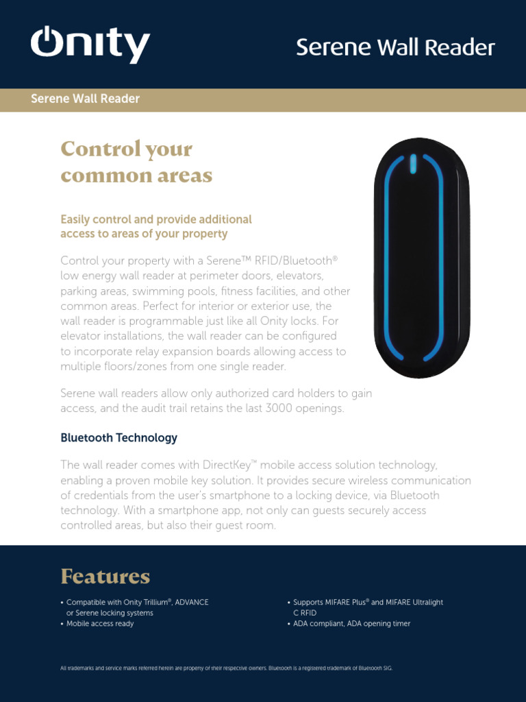 Serene Wall Reader Data Sheet - tcm1059 194589 | PDF