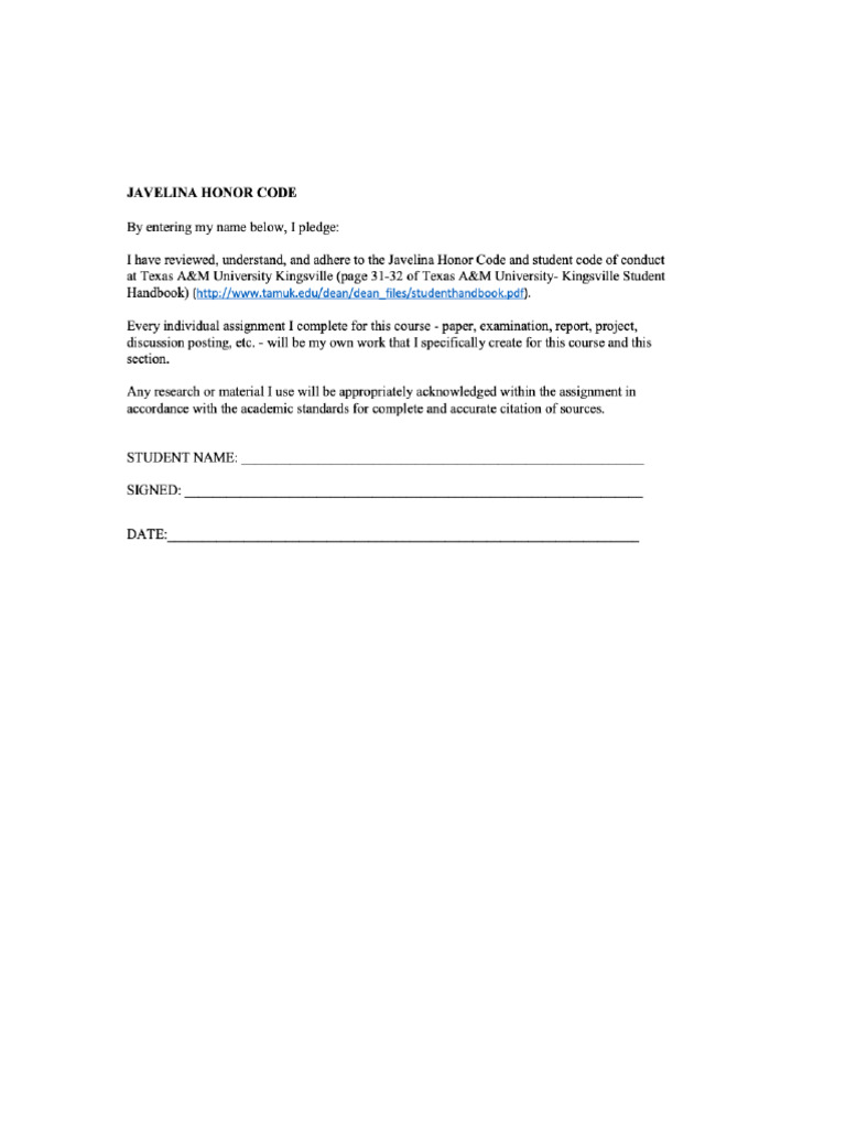 Javelina Honor Code | PDF