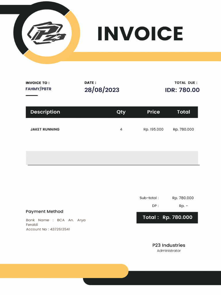 Invoice P23 (21 × 29.7 CM) | PDF