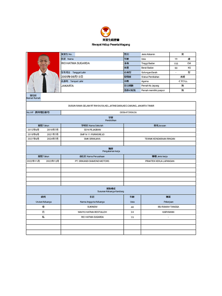 CV Rio Jiritsu | PDF