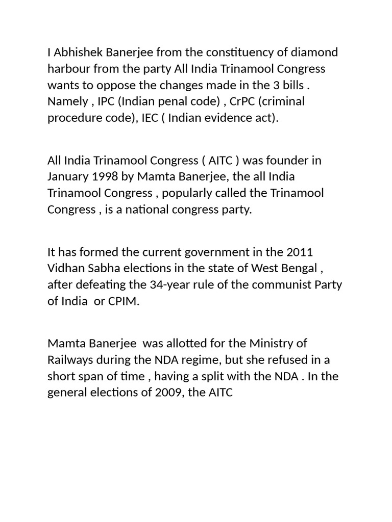 I abhishek banerjee from the constituency of diamond harbour from the