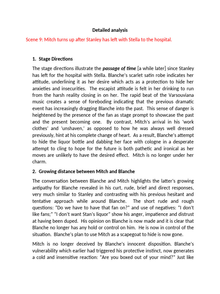 Scene 9: Mitch and Blanche's Breakdown | PDF