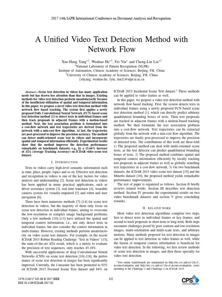 A Unified Video Text Detection Method With Network Flow | PDF