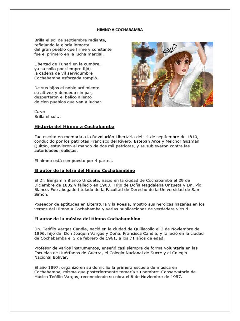 Himno A Cochabamba Pdf