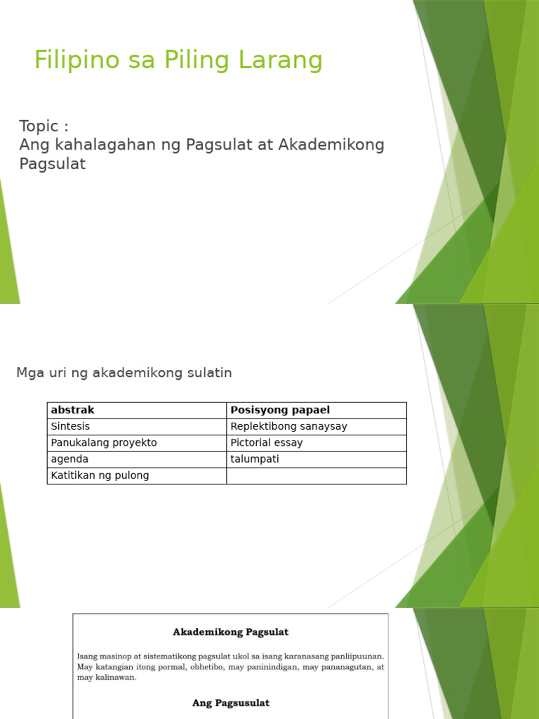 Filipino Sa Piling Larang | PDF