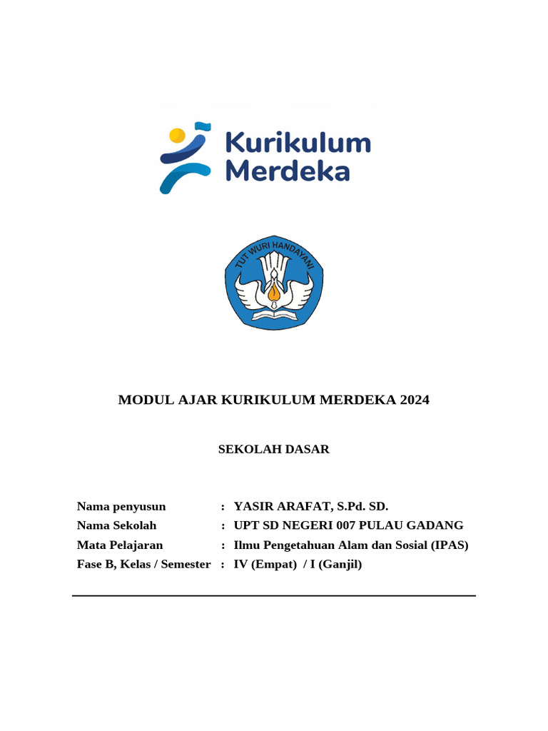 Modul Ajar Kurikulum Merdeka 2024 | PDF
