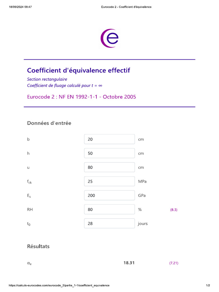 Eurocode 2 - Coefficient D - Équivalence | PDF