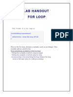Lab H An Dout For Loop: For (Initializing Expressions) (Statements // What The Loop Will Do)
