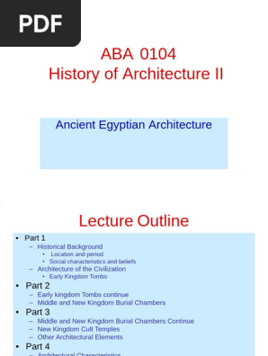 Lecture 5  -Ancient Egyptian Architecture
