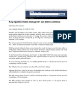 AOL News - Oct 20, 2008 - Key Equities Index Ends Green But Jitters Continue