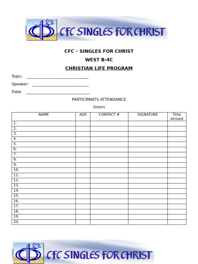 CLP Attendance 1 | PDF