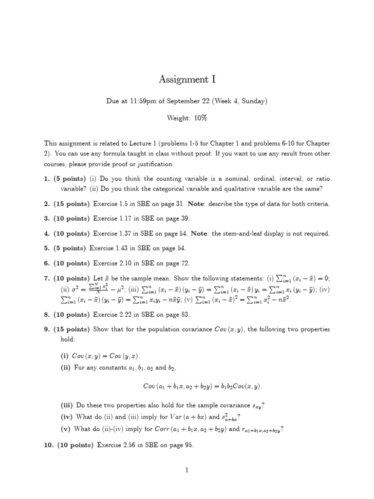 Assignment I | PDF