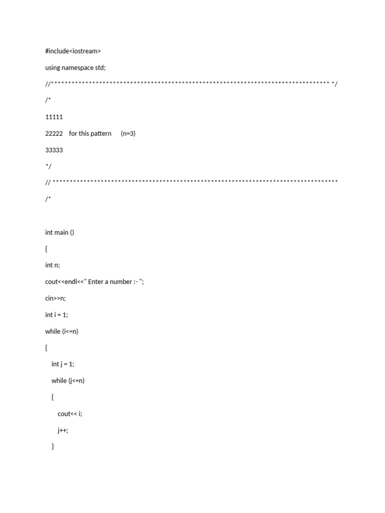 Pattern Problums in CPP | PDF