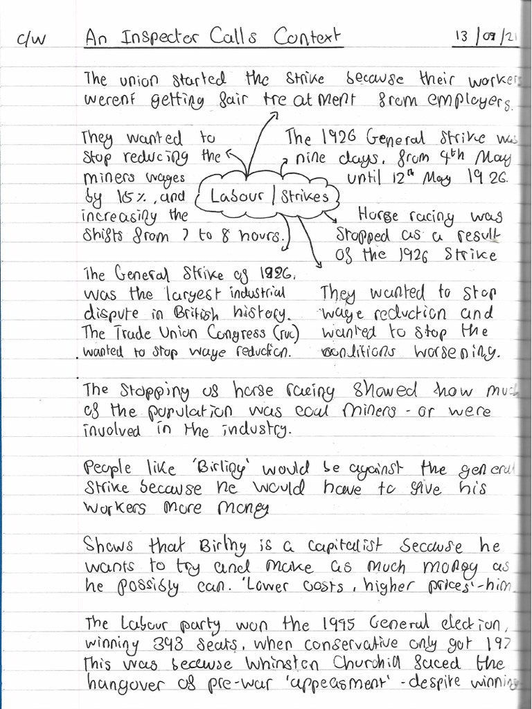 'An Inspector Calls' Context Notes | PDF