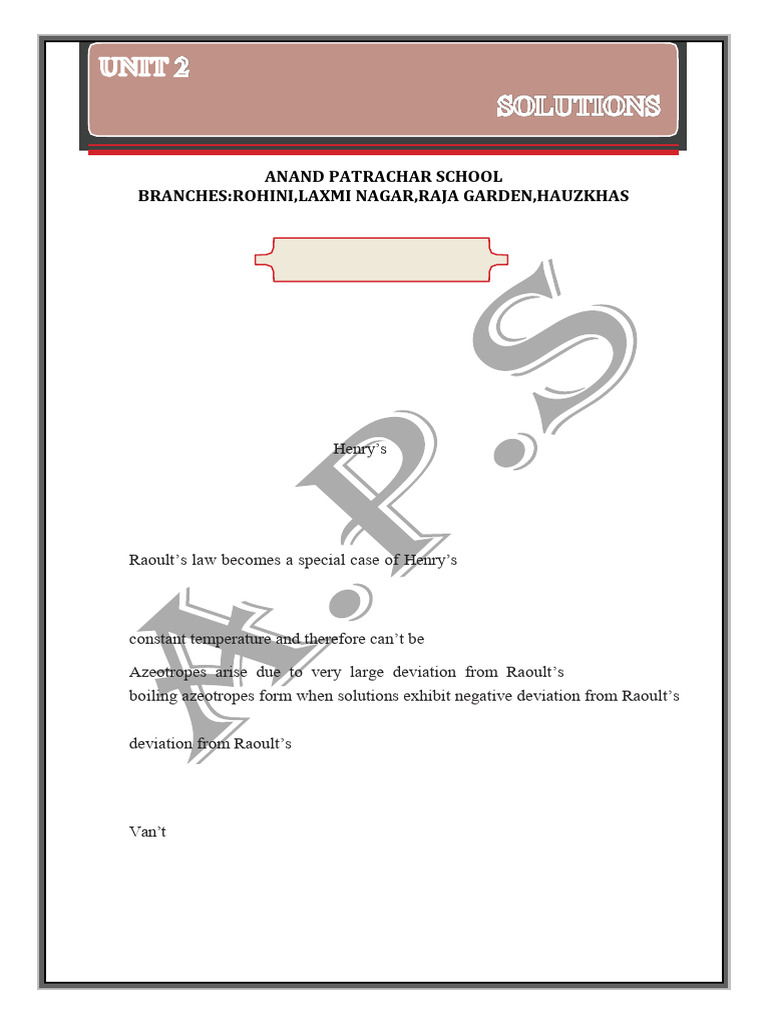12 Chemistry Notes ch02 Solutions Assignment Solved | PDF | Physical ...