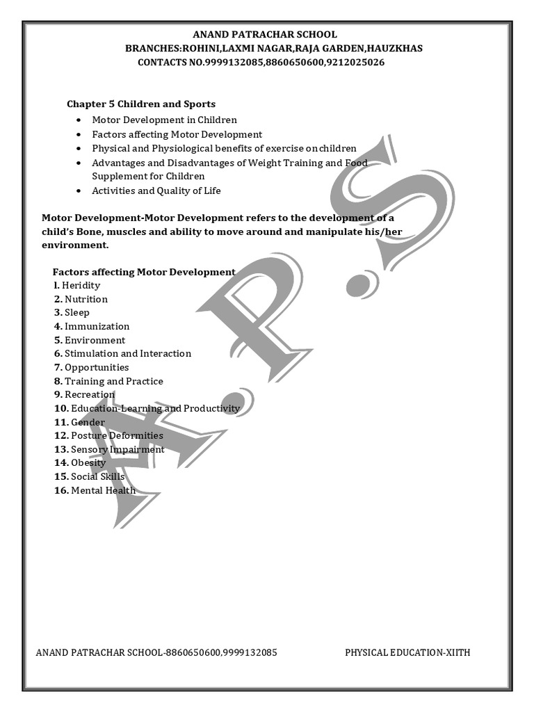 12 Physical Education CH 05 Children and Sports | PDF | Dietary ...