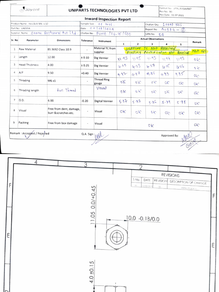 Inspection Report M6 - 12 | PDF