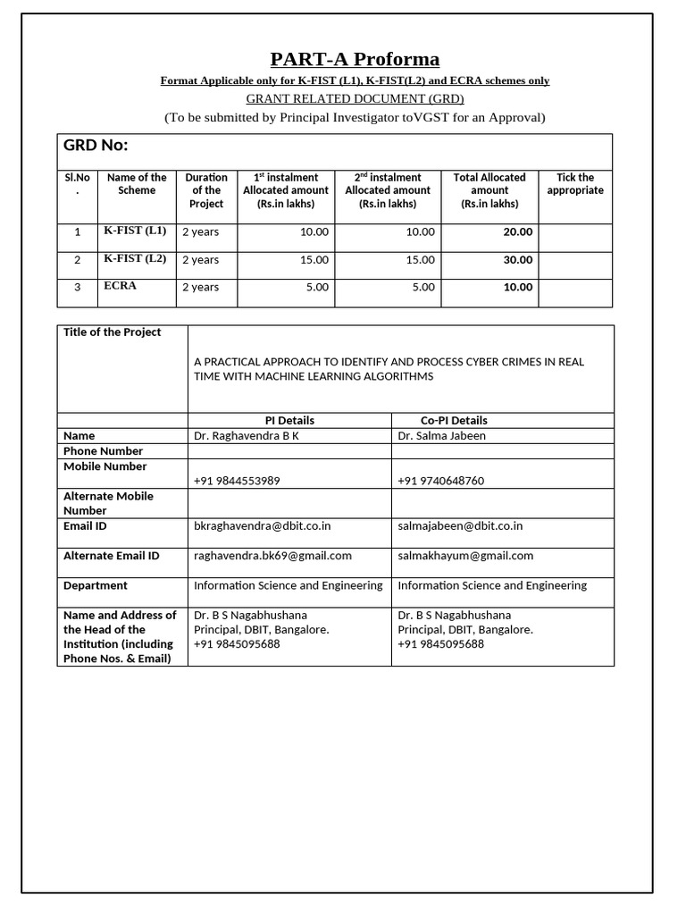 Part A Format - Reg - K-Fist - l2 | PDF