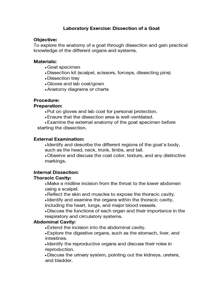 Laboratory-Exercise-Dissection-of-Goat | PDF
