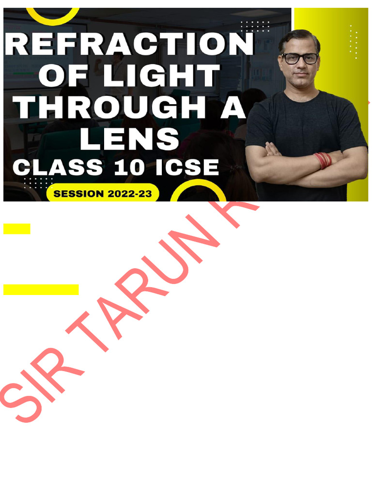Refraction of Light Through Lens | PDF