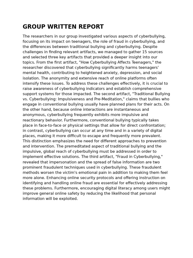 Group Written Report | PDF