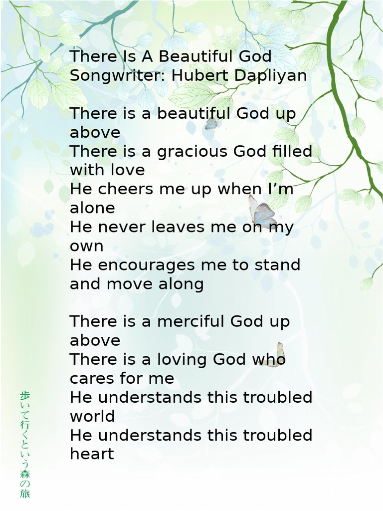 There Is A Beautiful God Lyrics | PDF