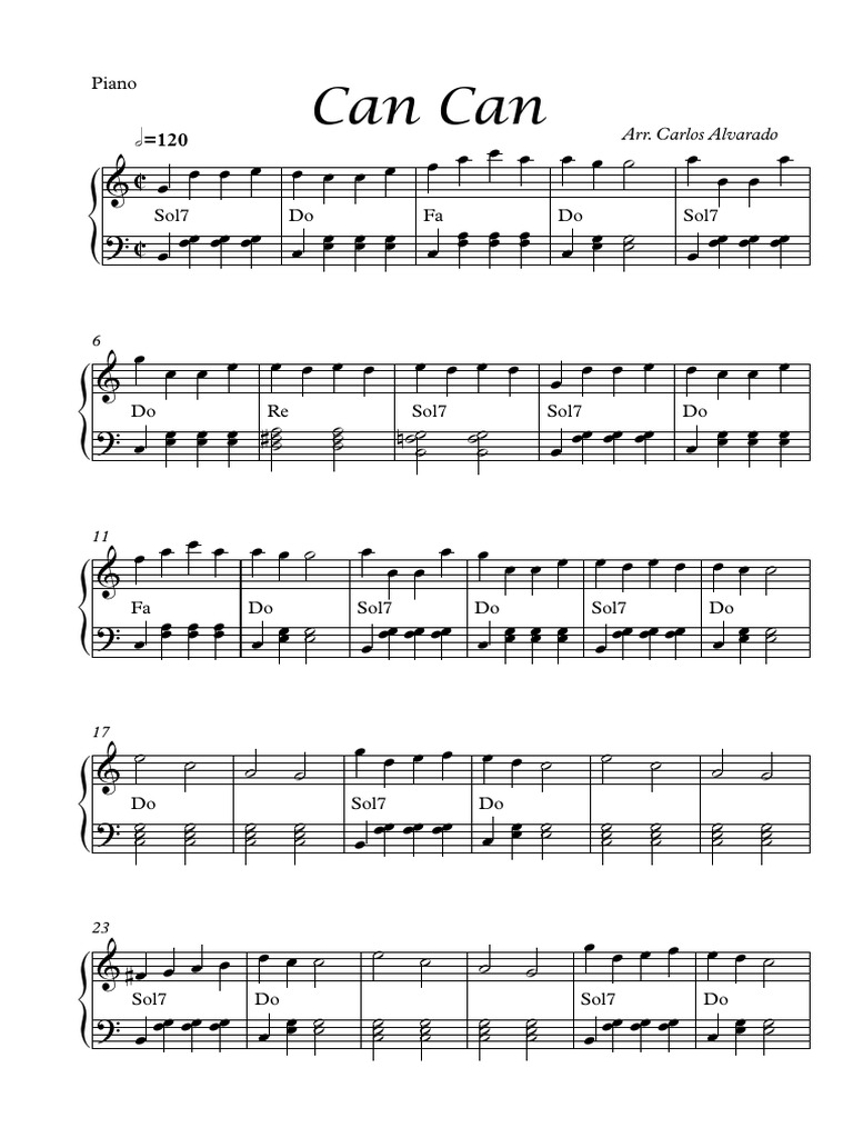 Piano - Can Can | PDF