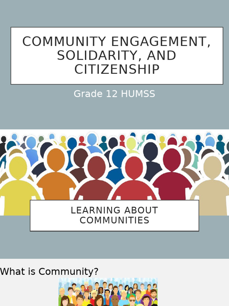 Community Engagement Solidarity and Citizenship 1 | PDF