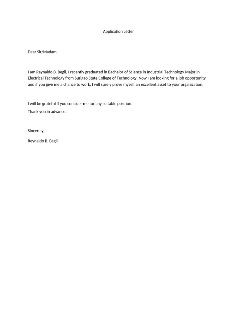 Application Letter | PDF