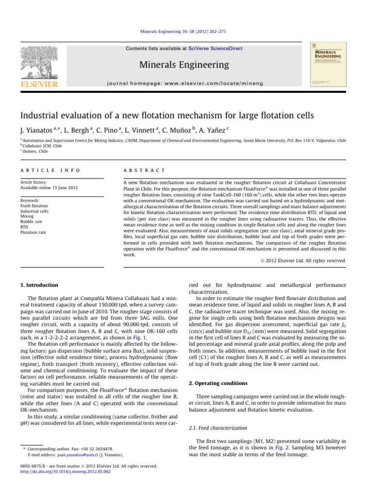 Industrial Evaluation of A New Flotation | PDF