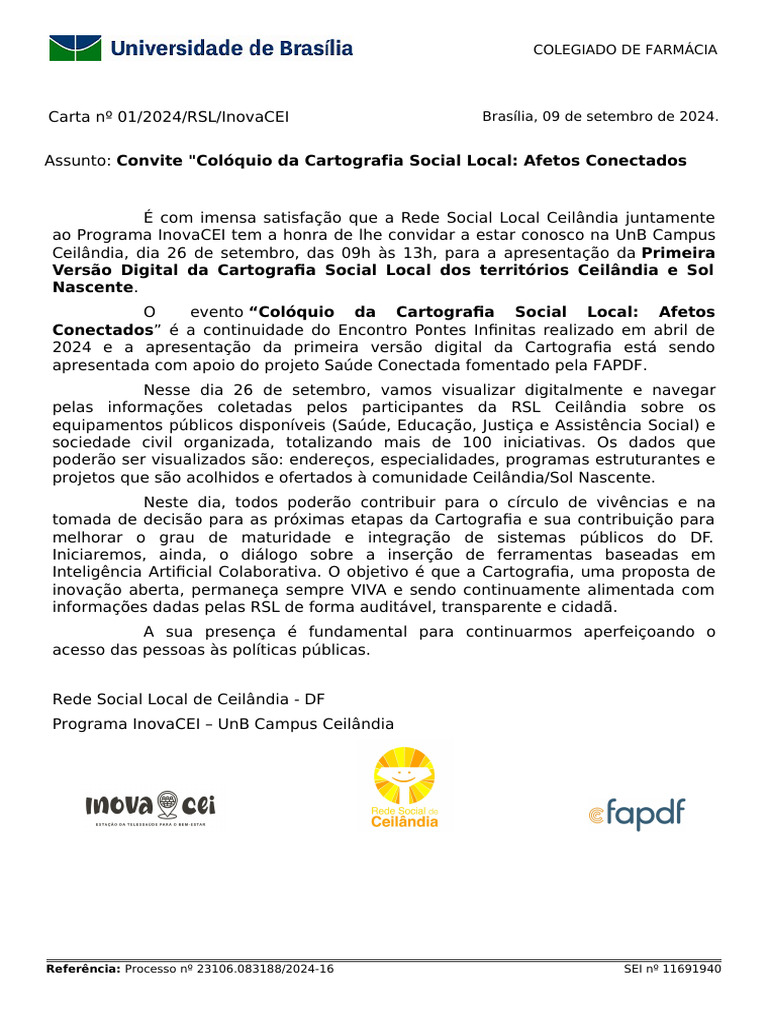 Carta Convite Cartografia 0909 | PDF
