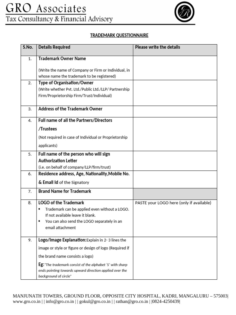A) TM Questionnaire GRO | PDF