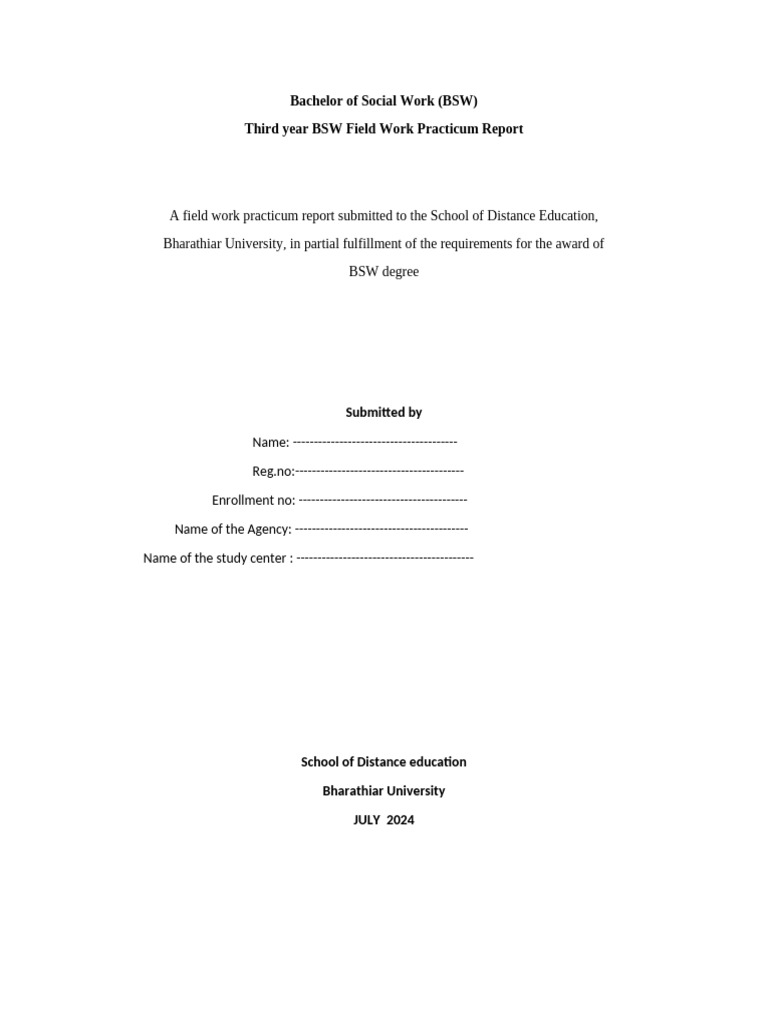 Bachelor of Social Work | PDF