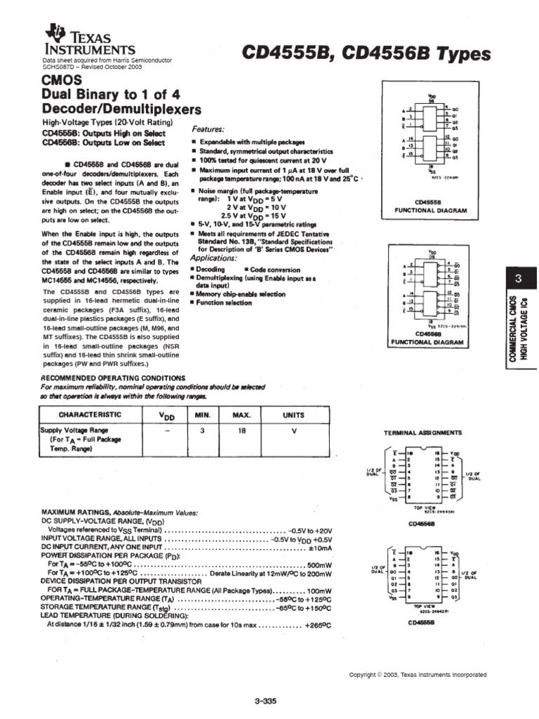 Data Sheet Acquired From Harris Semiconductor SCHS087D Revised October ...