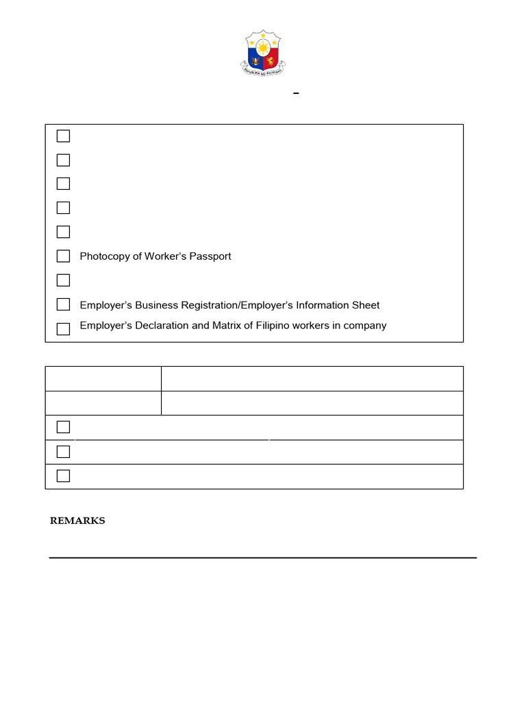 Checklist - On-Site Registration (No POEA Record) | PDF