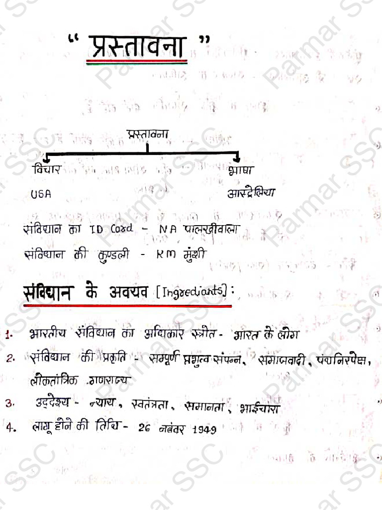 Complete Polity Hindi Notes With Single Pages @parmar Gs Videos | PDF