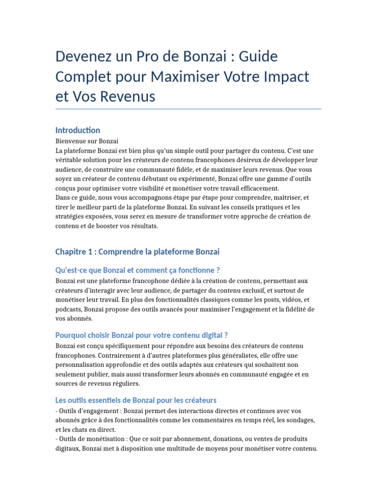 Devenez Un Pro de Bonzai Guide Complet | PDF