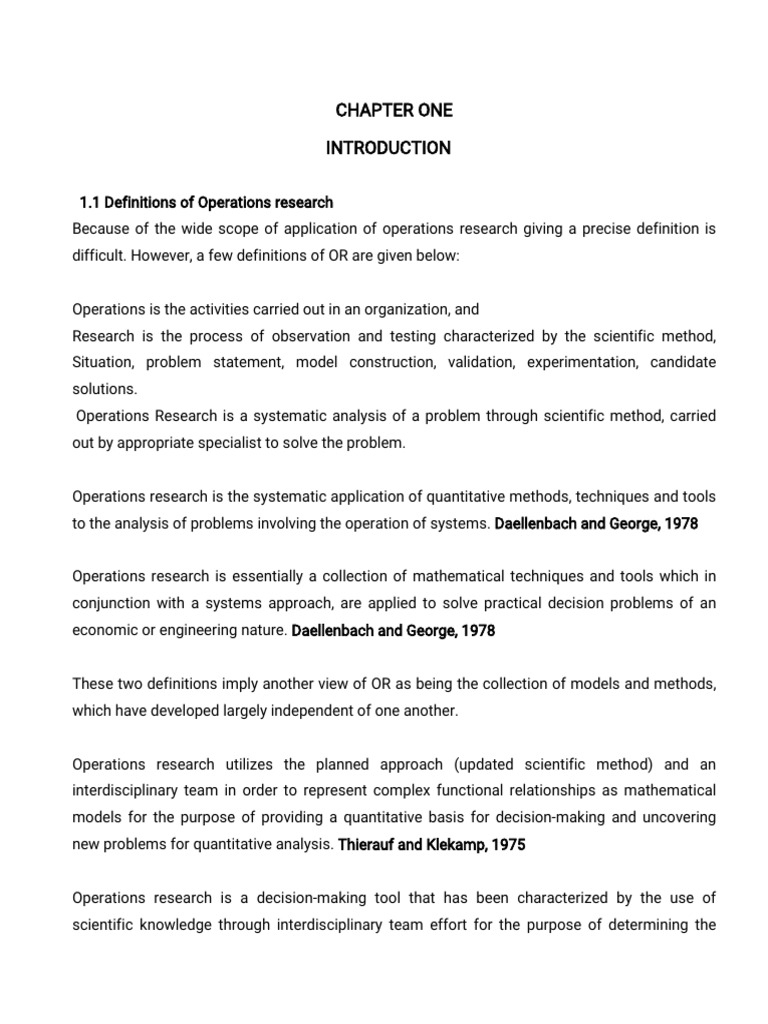 Understanding Operations Research Basics | PDF