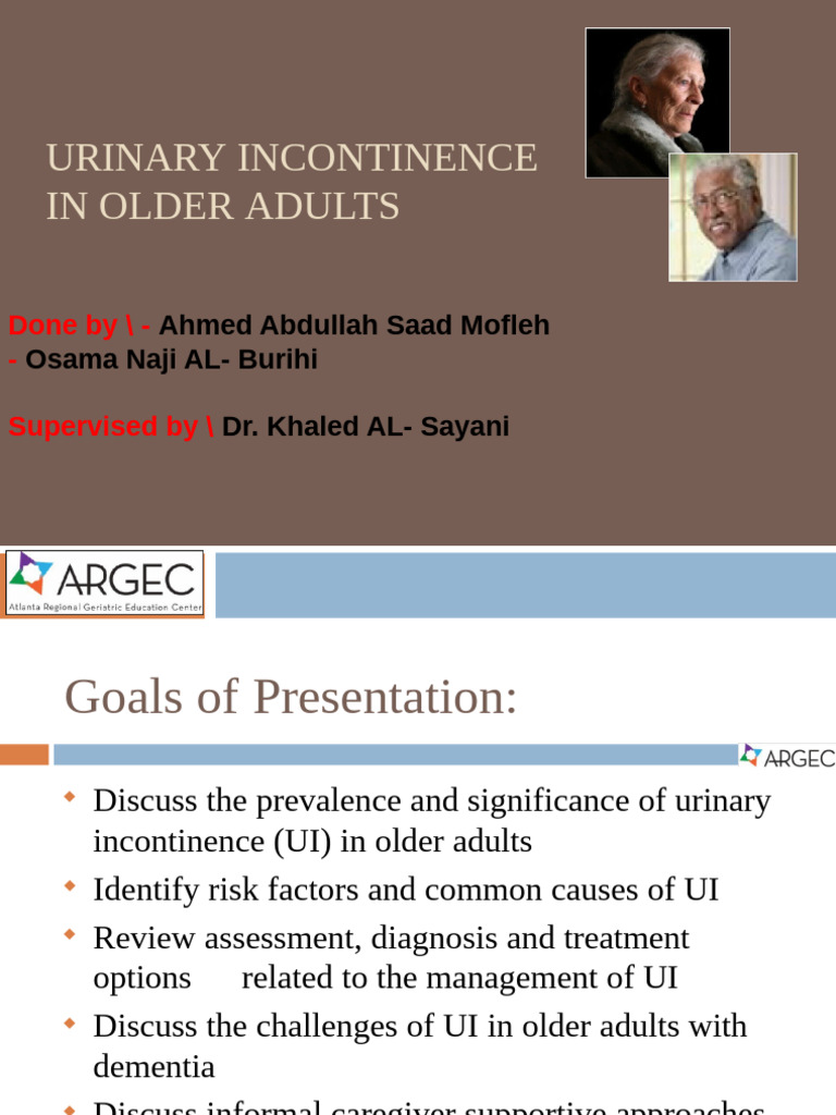 Urinary Incontinence in Older People | PDF | Urinary Incontinence ...