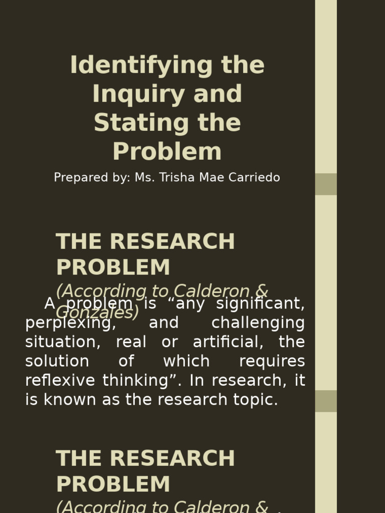 Research Problem Identification Guide | PDF | Hypothesis | Cognition